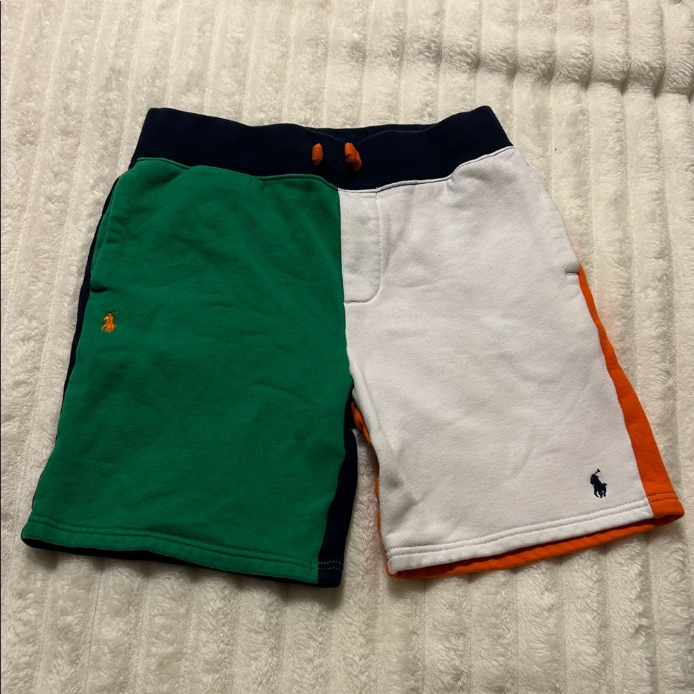 Polo by Ralph Lauren Kids' Colorblock Shorts - Green, White, and Orange